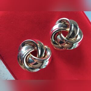 Vintage Gold-Tone Love Knot Earrings